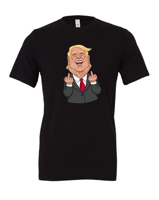 Donald Trump fingers cartoon meme black man shirt