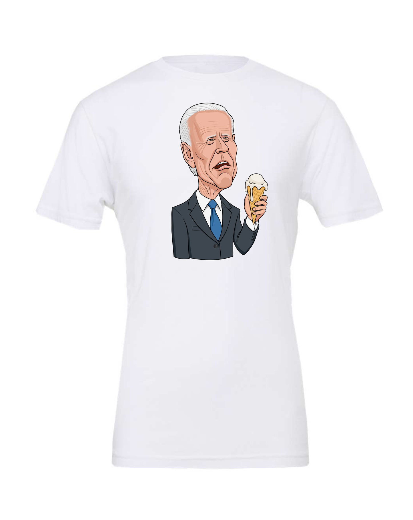 Joe Biden funny cartoon man white tshirt