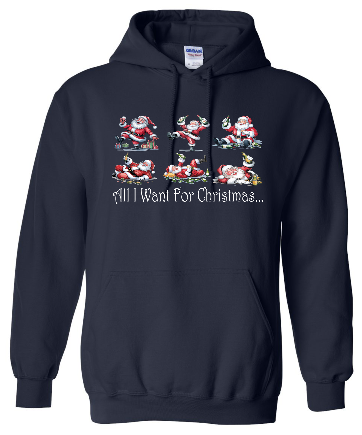 Naughty Christmas apparel navy hoodie