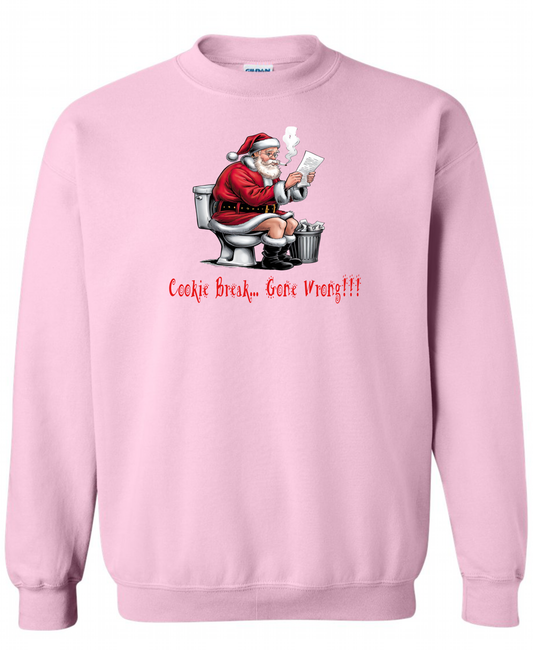 Adult humor Christmas sweatshirt long sleeve crewneck pink