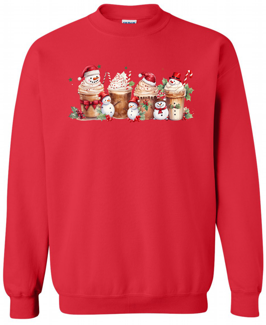 Coffee lovers Christmas gifts red sweatshirt long sleeve crewneck