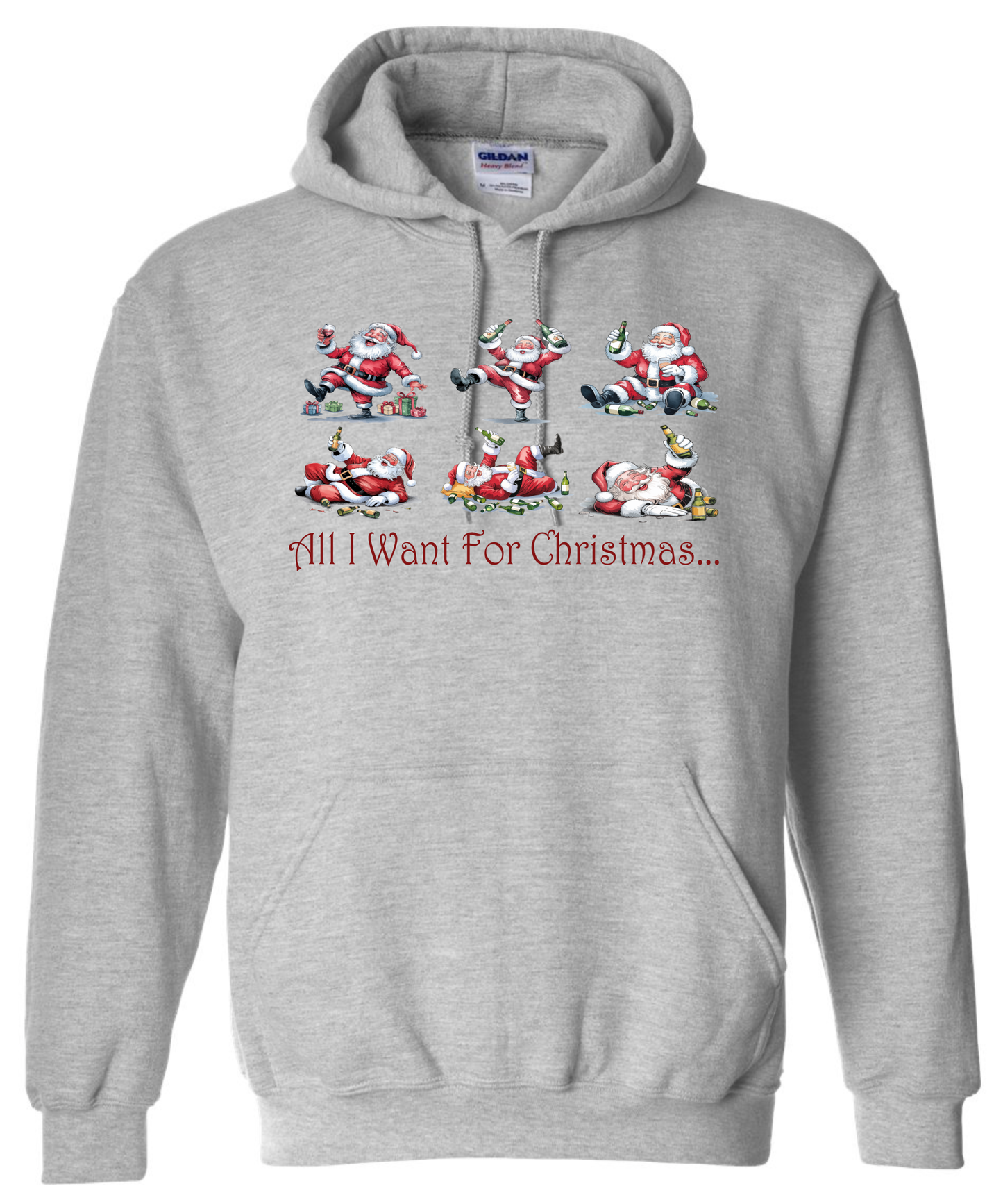 Naughty Christmas apparel silver light gray grey hoodie