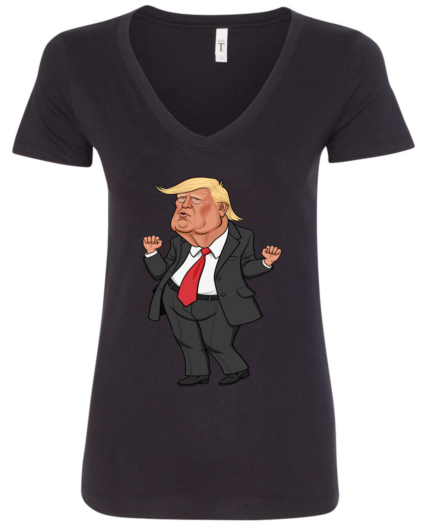 Donald Trump dancing meme cartoon vneck black