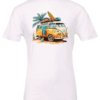 white t-shirt with an old volkswagen VW retro surfer van