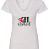 white vneck t-shirt saying get naked