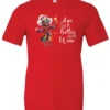 red funny wine t-shirt featuring a happy old hippie woman with funny glasses holding a cocktail and it says age gets better with wine