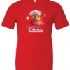 red party t-shirt featuring a drunk old woman with glasses holding two glasses of cocktail in each hand and it says chaos coordinator