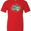 red plant mom t-shirt with a pot of cactus and it says crazy plant lady