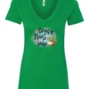 green plant mom v-neck t-shirt with a pot of cactus and it says crazy plant lady