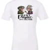 white weed t-shirt featuring two very old women smoking marijuana that says don't panic, It's Organic