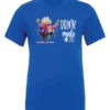 blue funny beer t-shirt featuring a grandma with glasses holding a beer in each hand and it says drink mode on