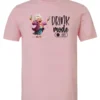 pink funny beer t-shirt featuring a grandma with glasses holding a beer in each hand and it says drink mode on