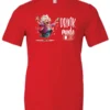 red funny beer t-shirt featuring a grandma with glasses holding a beer in each hand and it says drink mode on