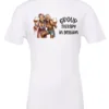 white wine lover t-shirt featuring two women hugging and drinking a giant glass of wine and it says group therapy in session