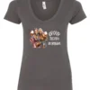 gray wine lover v-neck t-shirt featuring two women hugging and drinking a giant glass of wine and it says group therapy in session