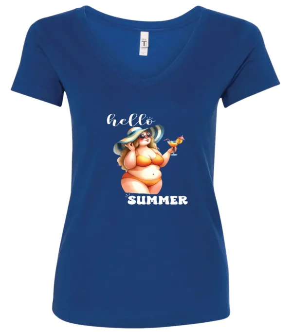 Hello Summer V-Neck T-Shirt, Men’s/Women’s Casual Summer Tee from ViralFindings.com