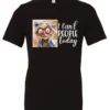 black funny sarcasm t-shirt featuring a woman with two hair buns, big eyes and red glasses, saying I can’t people today