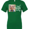 green funny sarcasm t-shirt featuring a woman with two hair buns, big eyes and red glasses, saying I can’t people today