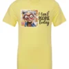 yellow funny sarcasm t-shirt featuring a woman with two hair buns, big eyes and red glasses, saying I can’t people today