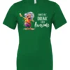 green alcohol t-shirt featuring a drunk old laughing woman with glasses drinking a cocktail and it says I don’t get drunk, I get awesome