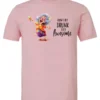 pink alcohol t-shirt featuring a drunk old laughing woman with glasses drinking a cocktail and it says I don’t get drunk, I get awesome