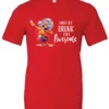 red alcohol t-shirt featuring a drunk old laughing woman with glasses drinking a cocktail and it says I don’t get drunk, I get awesome
