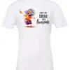 white alcohol t-shirt featuring a drunk old laughing woman with glasses drinking a cocktail and it says I don’t get drunk, I get awesome