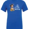 blue coffee quote t-shirt featuring a disheveled woman in pajamas with two cups of coffee it says I drink coffee for your protection