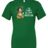 green coffee quote t-shirt featuring a disheveled woman in pajamas with two cups of coffee it says I drink coffee for your protection