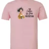 pink coffee quote t-shirt featuring a disheveled woman in pajamas with two cups of coffee it says I drink coffee for your protection