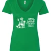 green sarcastic humor v-neck t-shirt featuring a happy man sitting in a chair and holding a beer, saying I'm not weird, I am limited edition