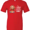 red humor t-shirt featuring a young blonde girl with an embarrassed face saying I should have a warning label