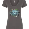 gray plant lover v-neck tshirt with the quote it’s not hoarding if it's plants