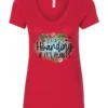 red plant lover v-neck tshirt with the quote it’s not hoarding if it's plants
