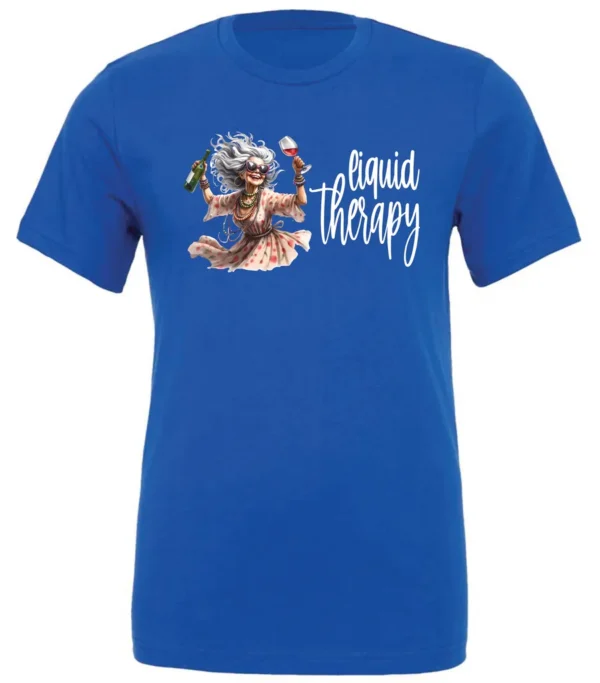 Viralfindings Liquid Therapy Crewneck T-Shirt Funny Wine T-Shirt