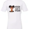white sarcastic graphic t-shirt featuring a young black girl with two hair buns, angry face and arms crossed saying Monday should be optional