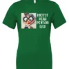 green funny sarcastic t-shirt featuring an old woman with red lips, big black glasses and a charming face saying nicest mean person ever