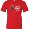 red marihuana t-shirt featuring a black old woman dancing and it says plant based life style