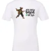 white marihuana t-shirt featuring a black old woman dancing and it says plant based life style