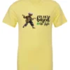 yellow marihuana t-shirt featuring a black old woman dancing and it says plant based life style