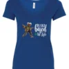 blue marihuana v-neck t-shirt featuring a black old woman dancing and it says plant based life style