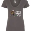 gray marihuana v-neck t-shirt featuring a black old woman dancing and it says plant based life style