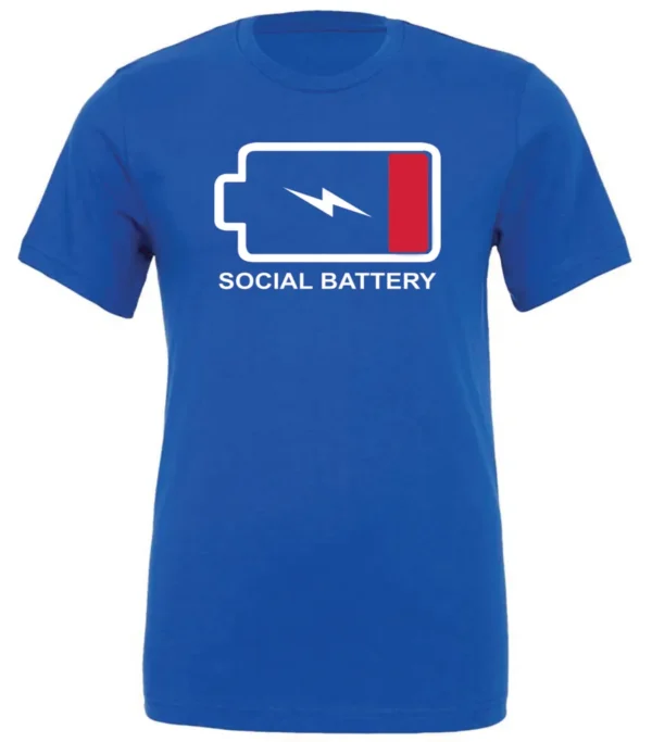 ViralFindings Social Battery Low Crewneck T-Shirt, Funny Introvert Unisex Graphic Tee
