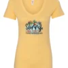 yellow funny plant v-neck t-shirt with two flower pots and a wheelbarrow with the quote sorry, i have plants this weekend