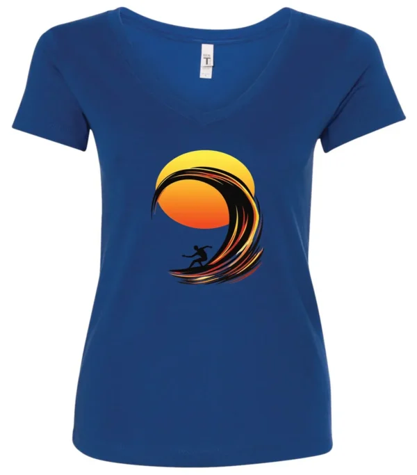 Viralfindings: Sun & Surf V-Neck T-Shirt, Funny Beach Graphic Tee, Summer Vacation T-Shirt