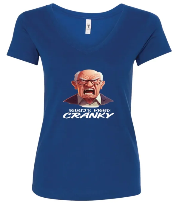 Funny Today’s Mood Cranky Graphic V-Neck T-Shirt for Men and Women