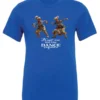 blue tequila t-shirt featuring two dancing black rasta grandmas wearing glasses with the quote ‘Trust me, you can dance – Tequila