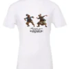 white tequila t-shirt featuring two dancing black rasta grandmas wearing glasses with the quote ‘Trust me, you can dance – Tequila