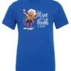 blue funny wine t-shirt featuring an old woman laughing with white hair glasses and two glasses of wine, with the quote wine a little, laugh a lot