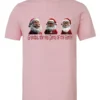 pink funny santa t- shirt featuring three black grandpa dressed as santa claus and it says grandpa the real santa of the family